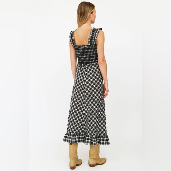 Ganni Seersucker Gingham Maxi Dress - Picture 3 of 8